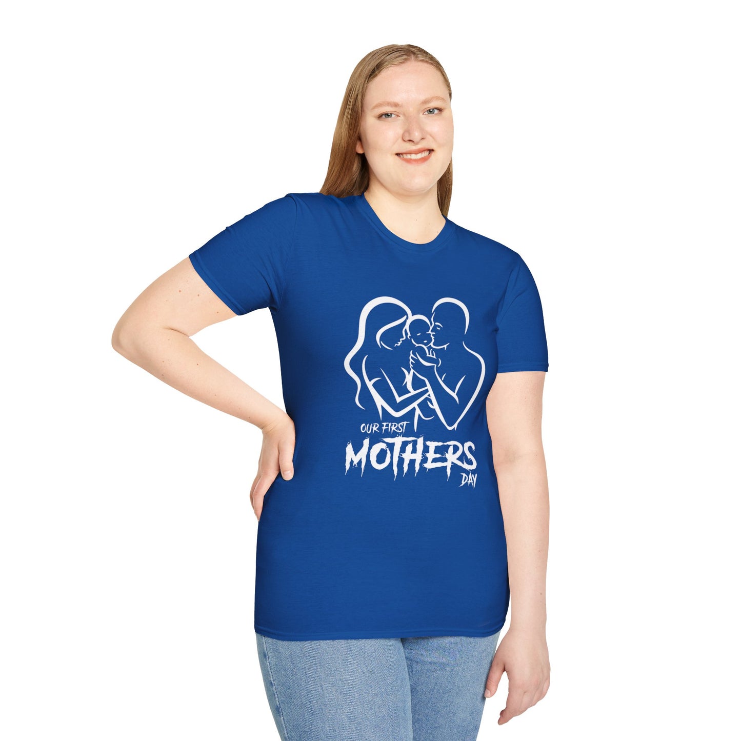 Mother’s Day First Family T-Shirt — “Our First Mothers Day” Baby Celebration Tee