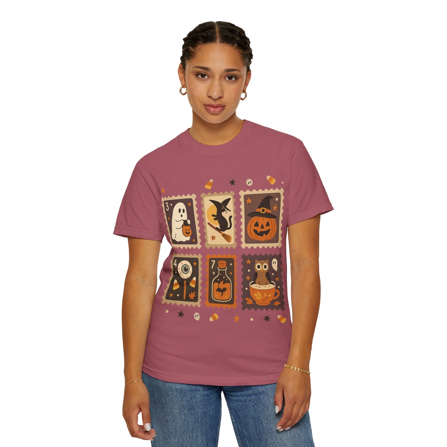 Spooky Ghost & Pumpkin Halloween T-Shirt, Comfort Colors Retro Tee, Fall Outfit Costume Gift, Women's Men's Kids, Pumpkin Season Shirt, Cute
