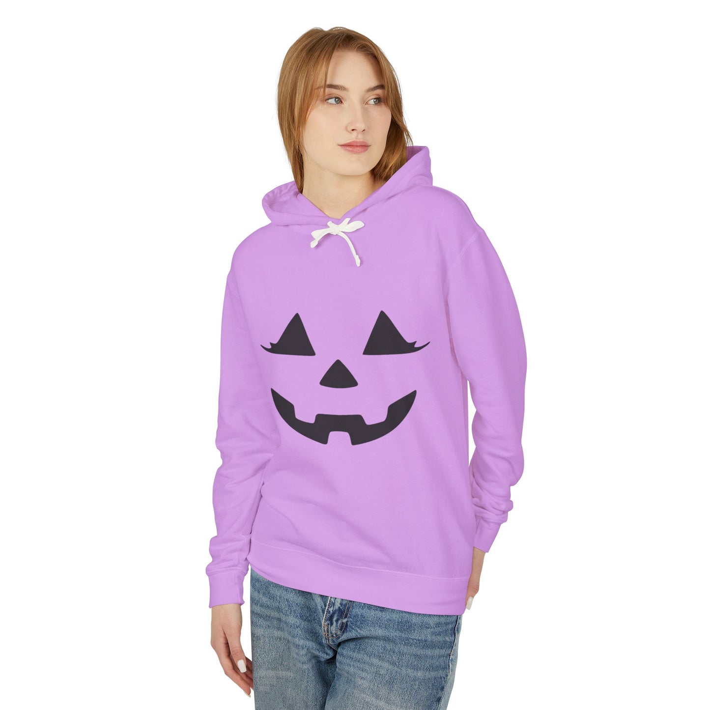 Halloween Pumpkin Hoodie | Lightweight Sweatshirt for Fall | Unisex Hooded Top | Perfect for Halloween Parties | Autumn Celebrations