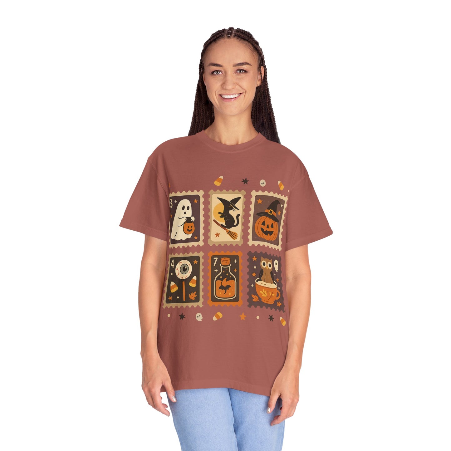 Spooky Ghost & Pumpkin Halloween T-Shirt, Comfort Colors Retro Tee, Fall Outfit Costume Gift, Women's Men's Kids, Pumpkin Season Shirt, Cute