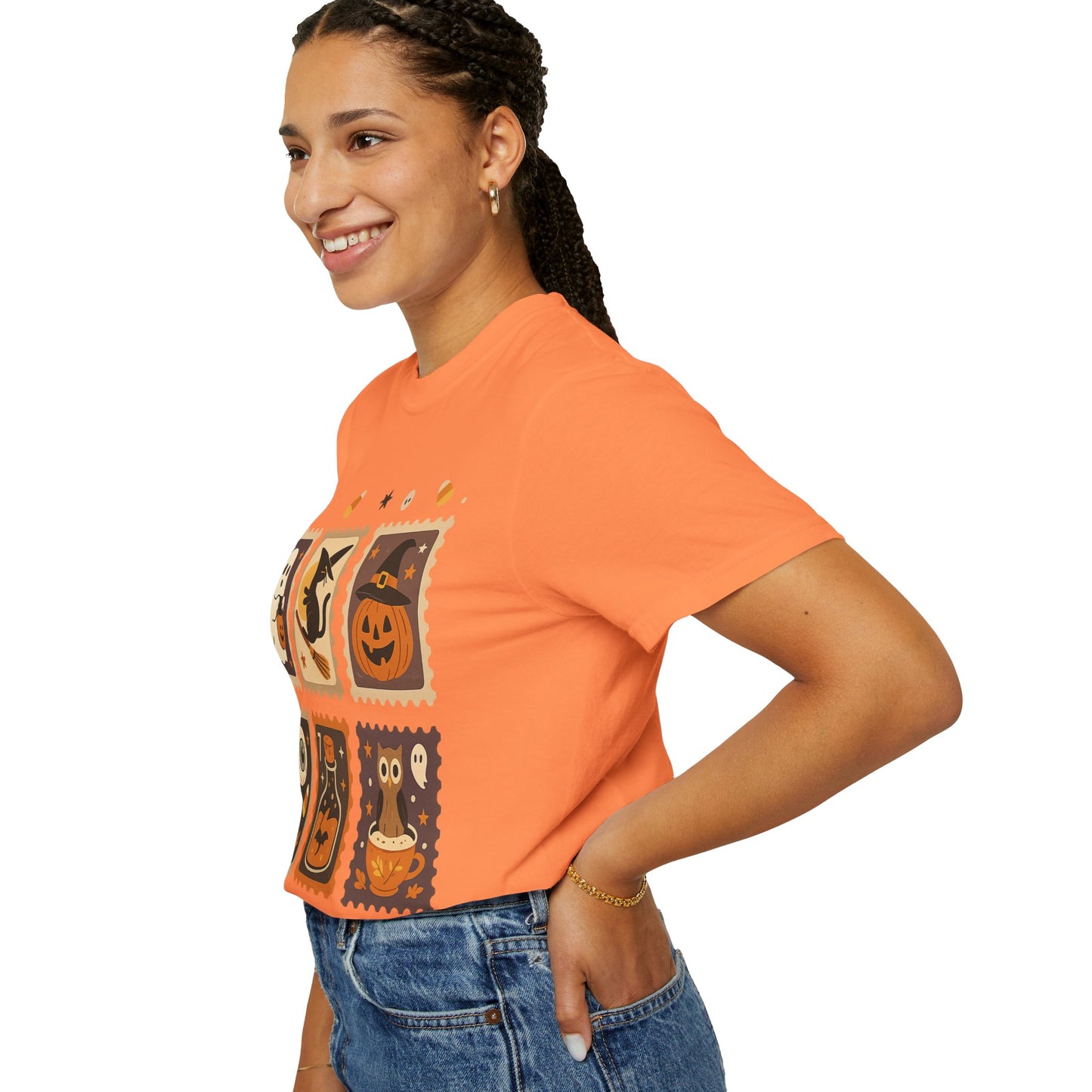 Spooky Ghost & Pumpkin Halloween T-Shirt, Comfort Colors Retro Tee, Fall Outfit Costume Gift, Women's Men's Kids, Pumpkin Season Shirt, Cute