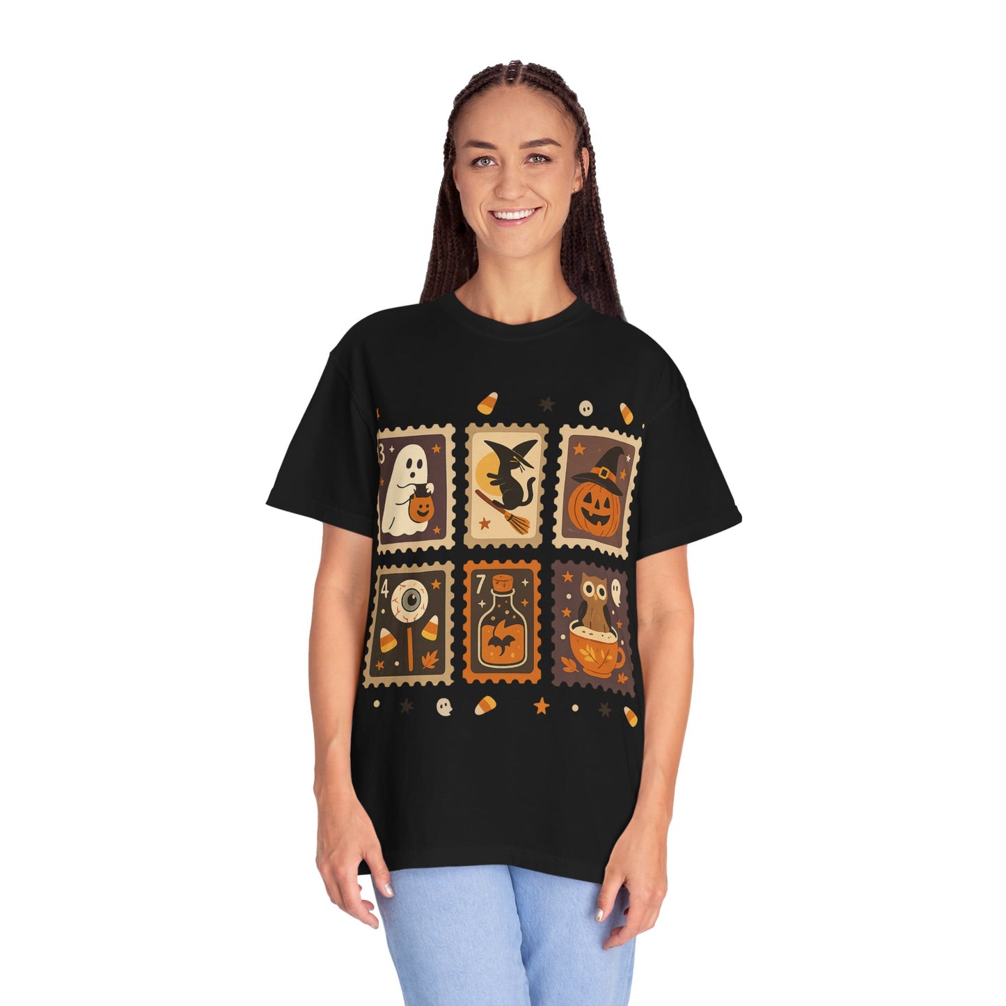 Spooky Ghost & Pumpkin Halloween T-Shirt, Comfort Colors Retro Tee, Fall Outfit Costume Gift, Women's Men's Kids, Pumpkin Season Shirt, Cute