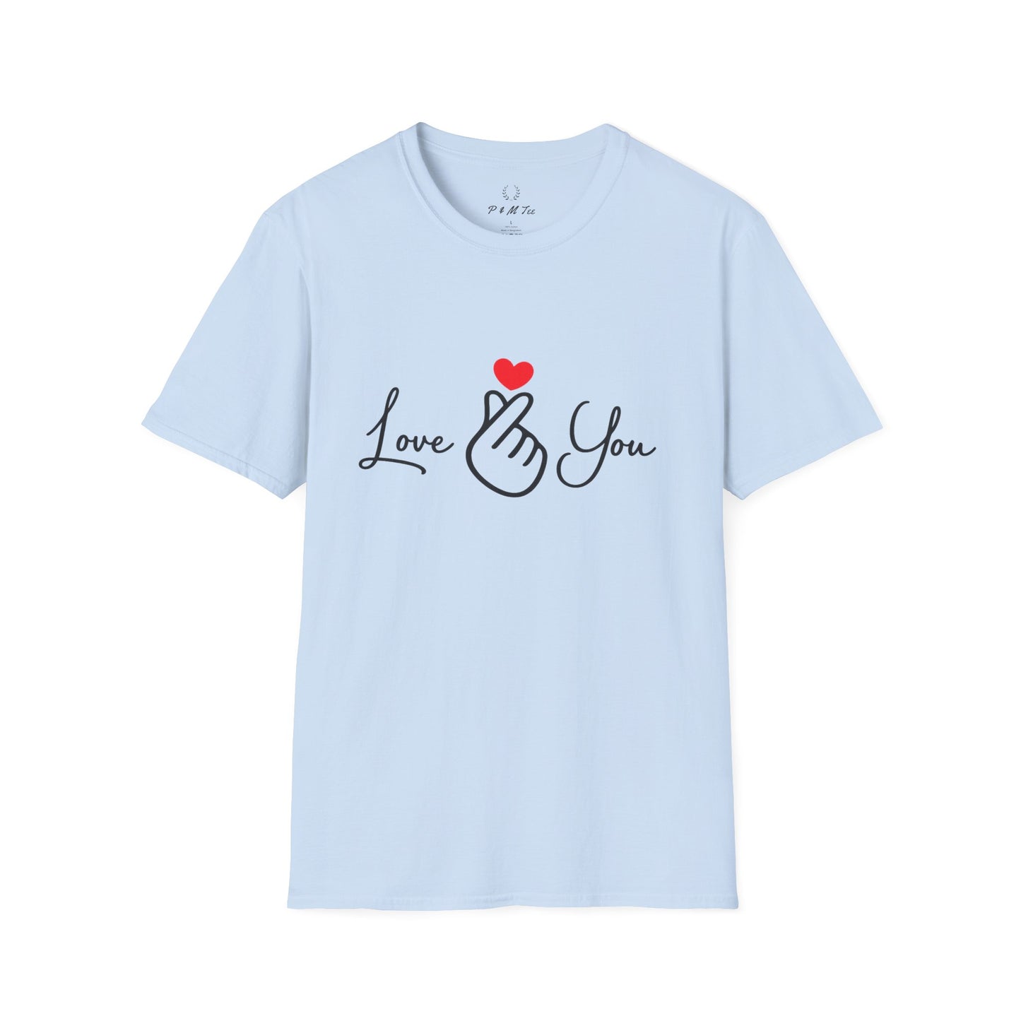 Love You Finger Heart T-Shirt | Cute Korean Heart Sign Couple & Valentine Tee