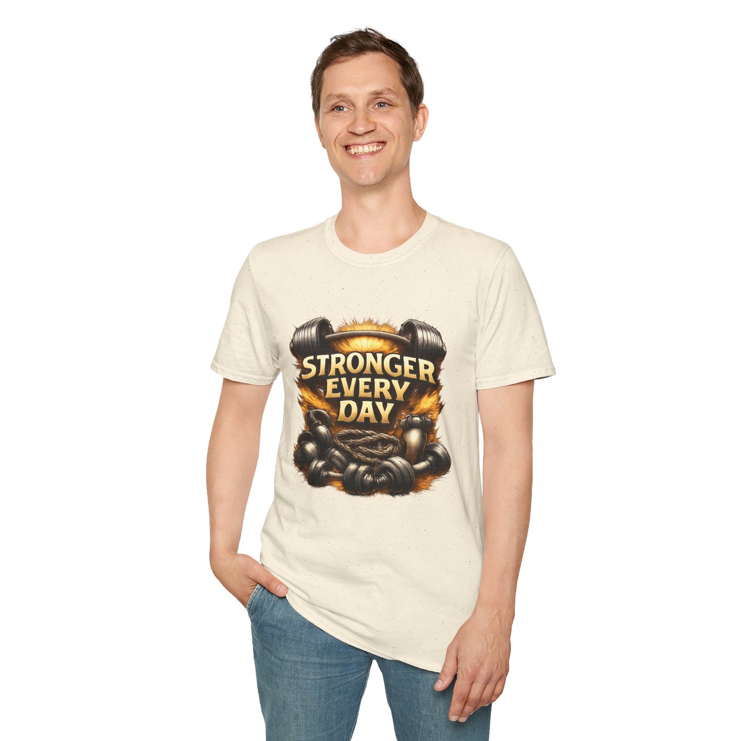 Stronger Every Day Fitness T-Shirt | Motivational Weightlifting Gym Tee