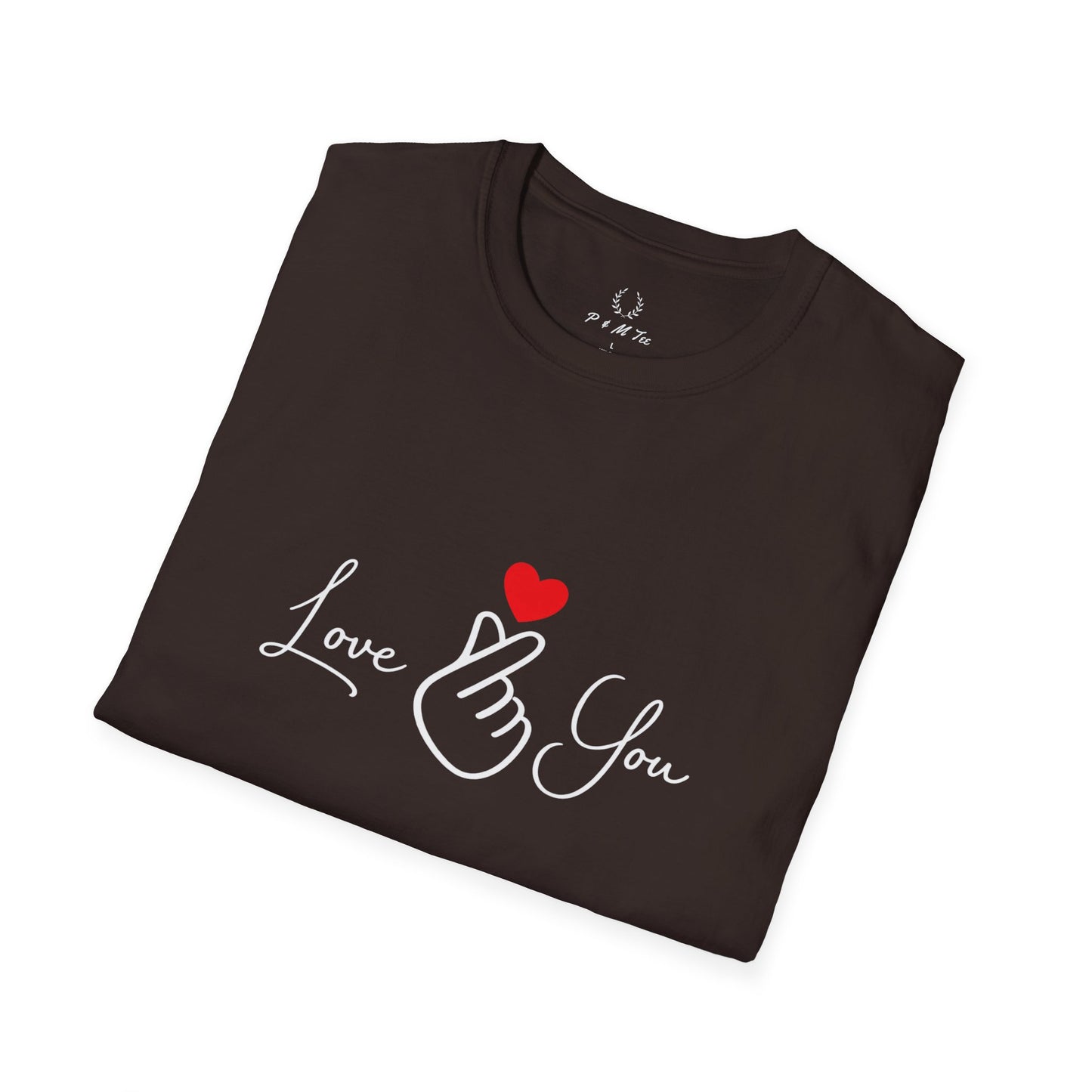 Love You Finger Heart T-Shirt | Cute Korean Heart Sign Couple & Valentine Tee