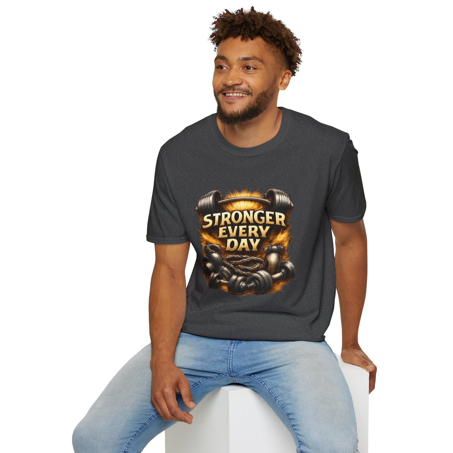 Stronger Every Day Fitness T-Shirt | Motivational Weightlifting Gym Tee