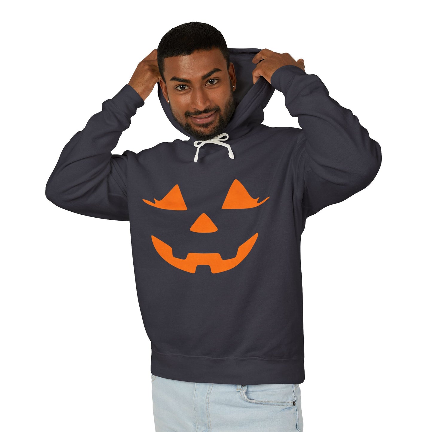 Halloween Pumpkin Hoodie | Lightweight Sweatshirt for Fall | Unisex Hooded Top | Perfect for Halloween Parties | Autumn Celebrations
