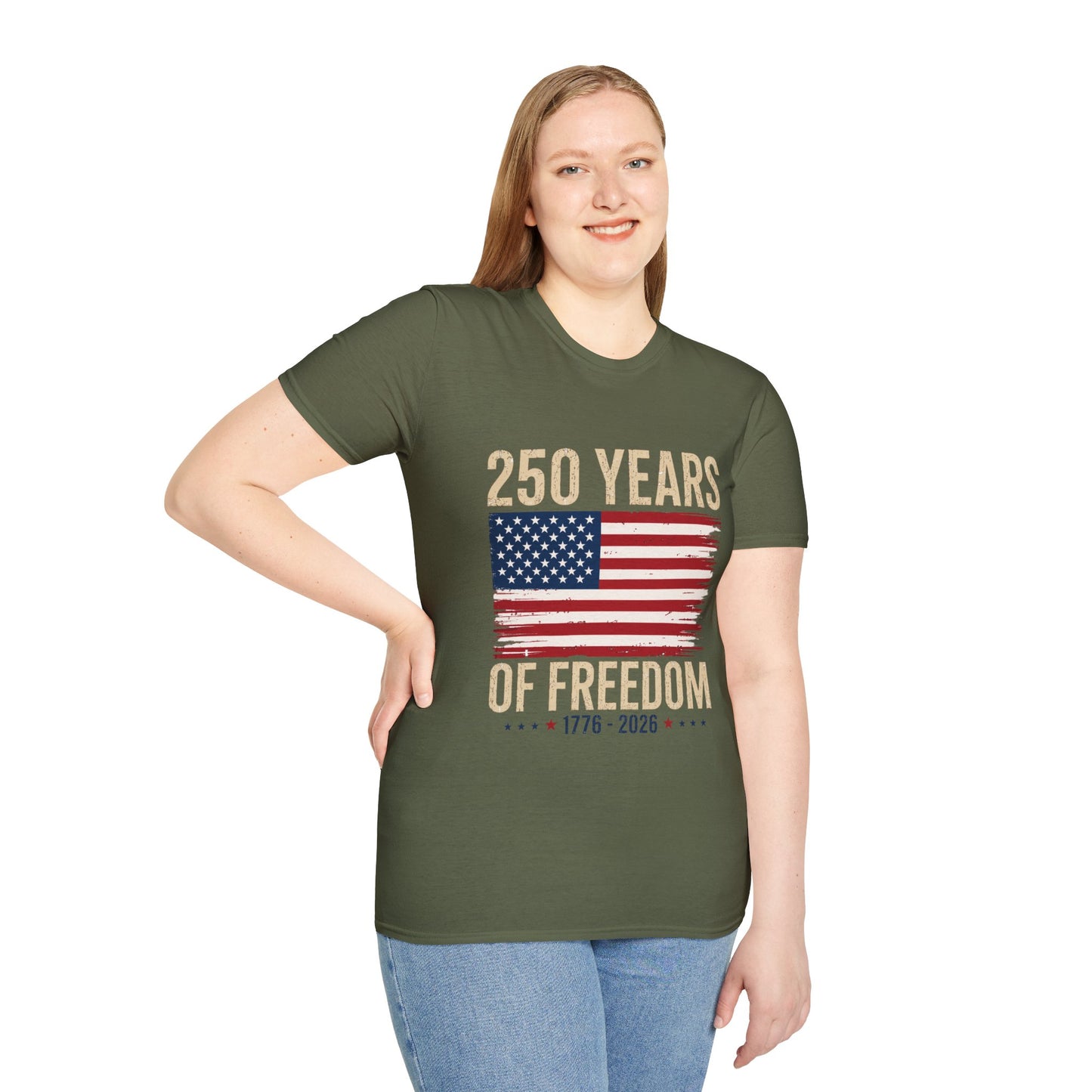 250 Years of Freedom T-Shirt | 1776–2026 American Flag Anniversary Tee