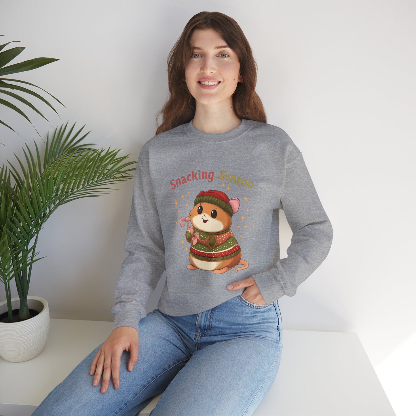 Snacking Season Hamster Christmas Sweatshirt Cute Holiday