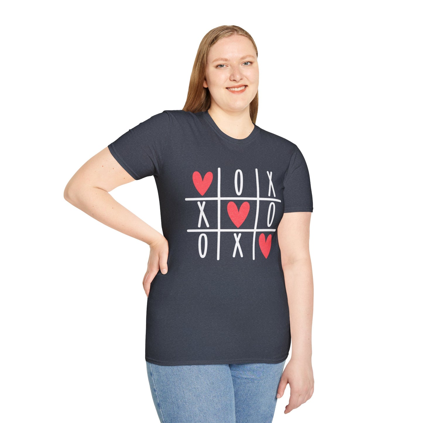Tic Tac Toe Hearts T-Shirt — Cute Valentine XOXO Game Tee