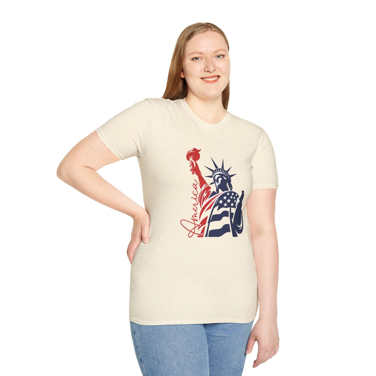 Liberty Statue Tee | Patriotic USA Flag Graphic T-Shirt