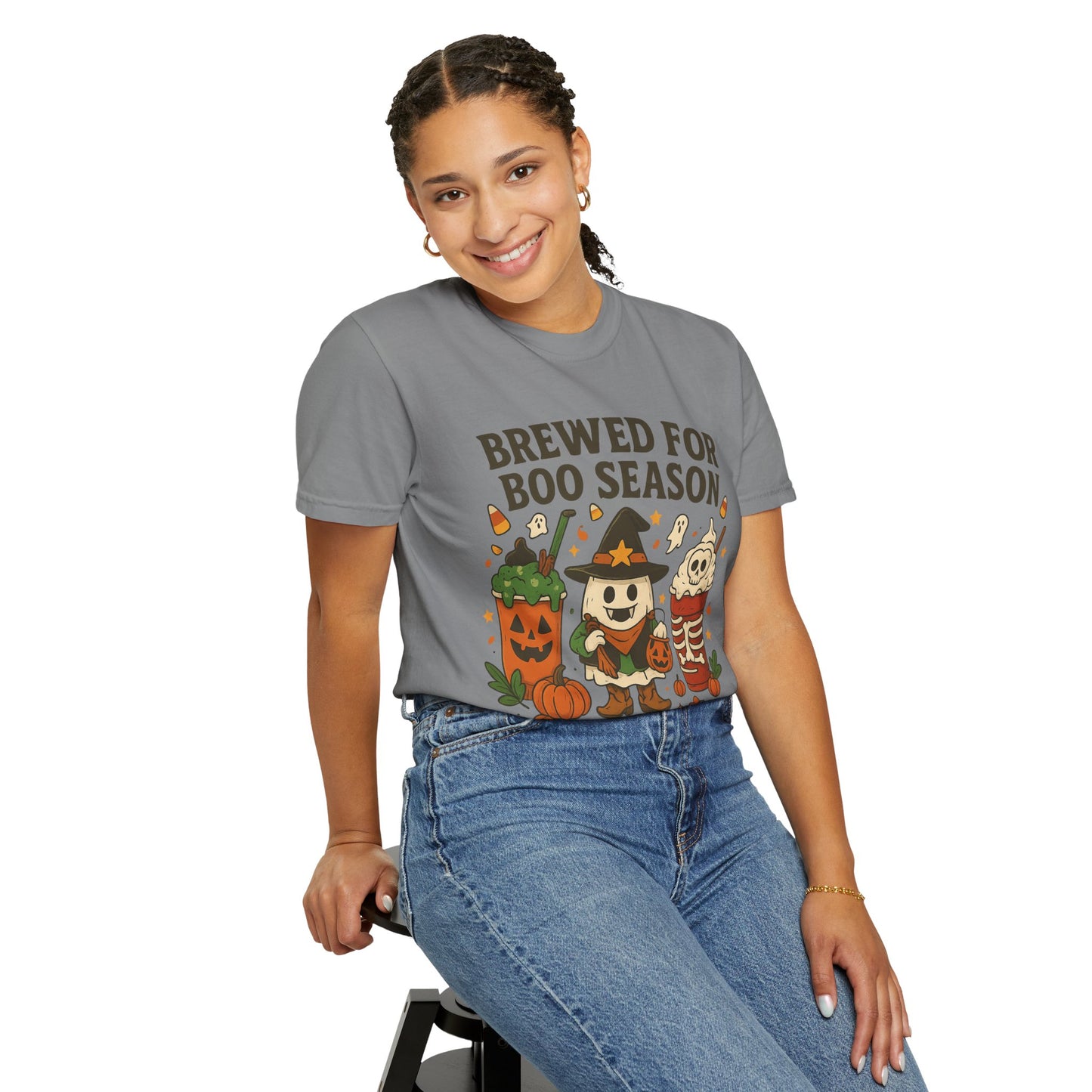 Boo Season Brewed Unisex T-Shirt, Halloween Tee, Fall Festivity Apparel, Spooky Gift, Fun Shirt