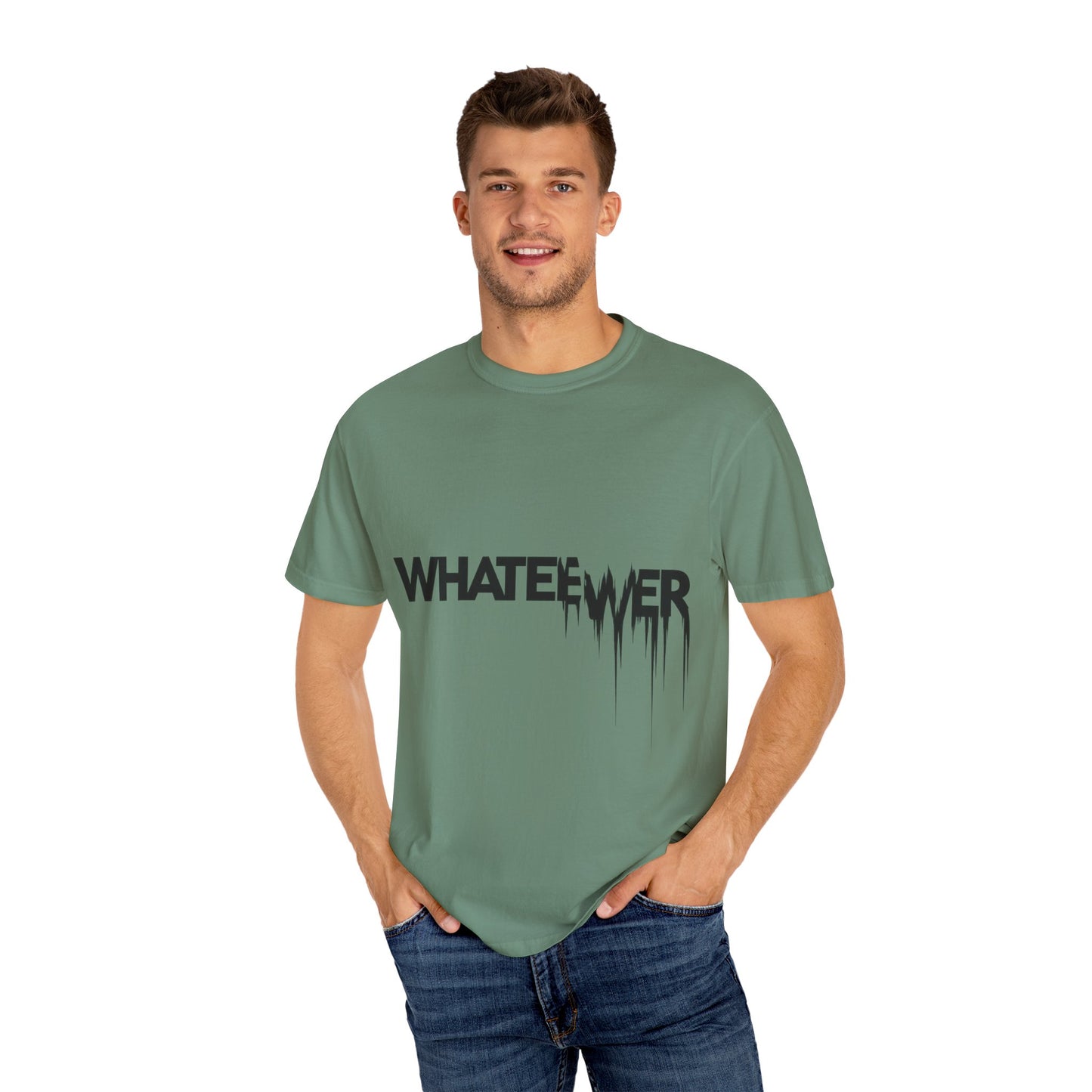 Edgy “WHATEVER” T-Shirt – Distorted Grunge Typography Tee