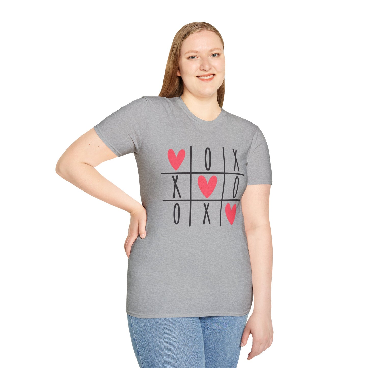 Tic Tac Toe Hearts T-Shirt — Cute Valentine XOXO Game Tee