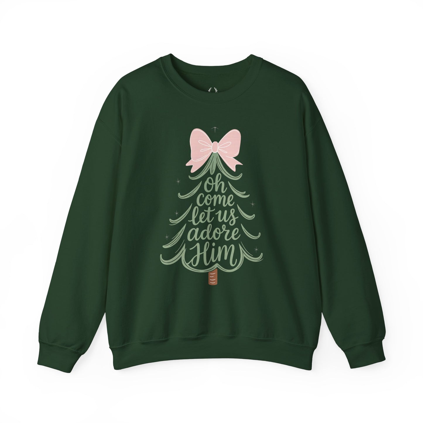 Christian Nativity Sweatshirt – Christmas “Oh Come Let Us Adore Him” Sweater