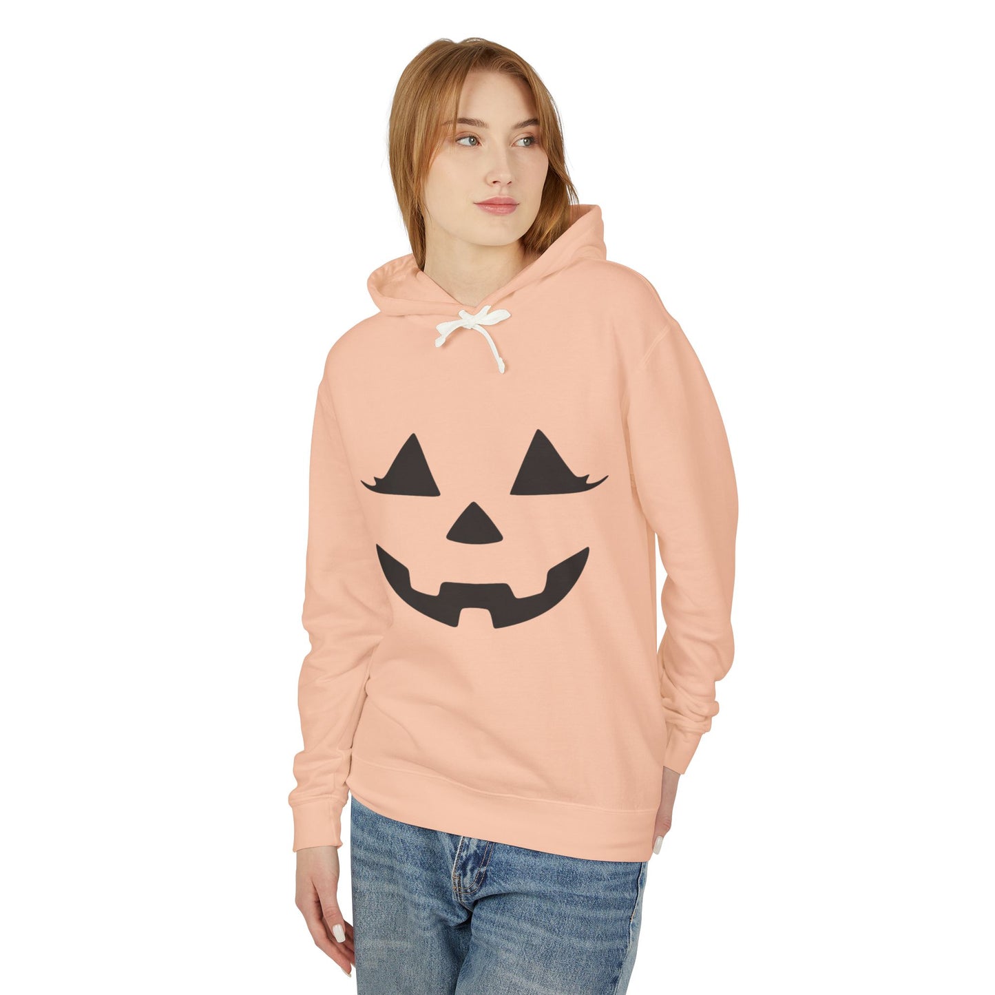 Halloween Pumpkin Hoodie | Lightweight Sweatshirt for Fall | Unisex Hooded Top | Perfect for Halloween Parties | Autumn Celebrations