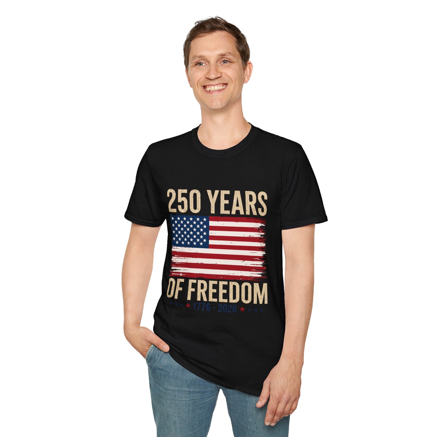 250 Years of Freedom T-Shirt | 1776–2026 American Flag Anniversary Tee