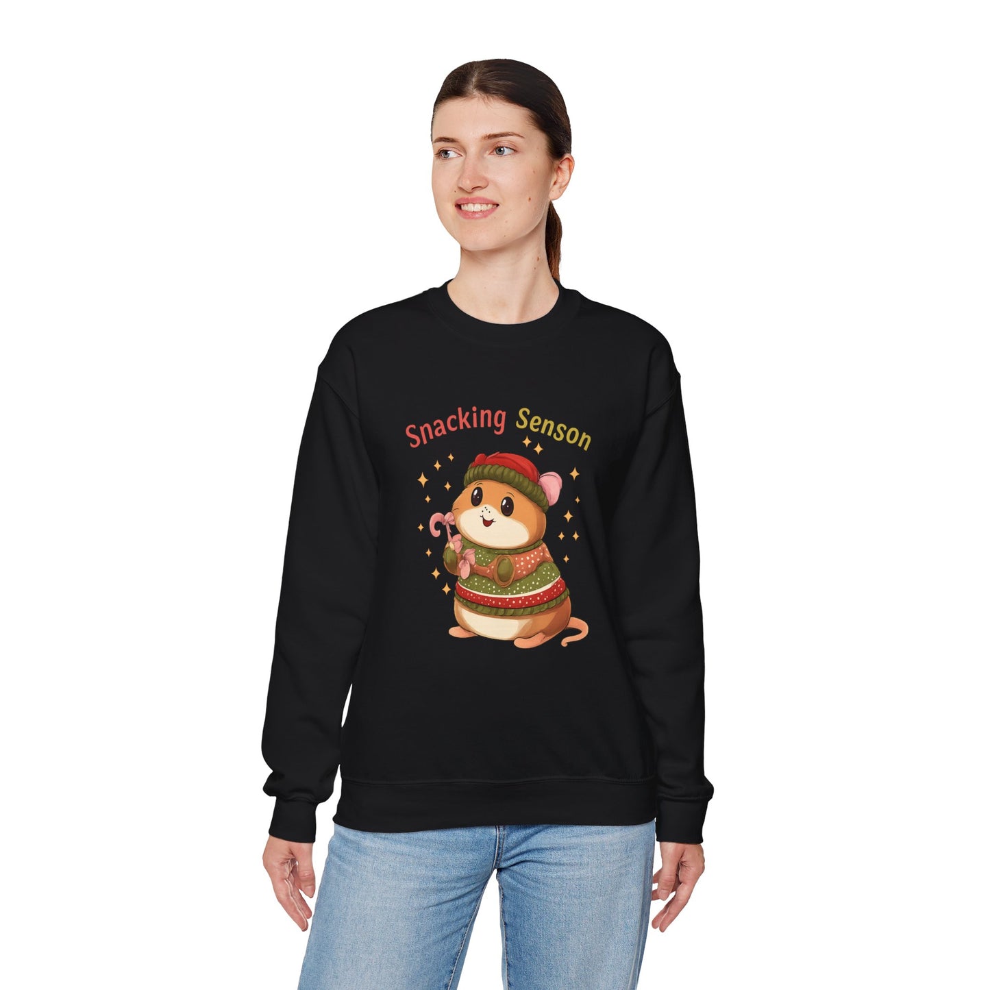 Snacking Season Hamster Christmas Sweatshirt Cute Holiday
