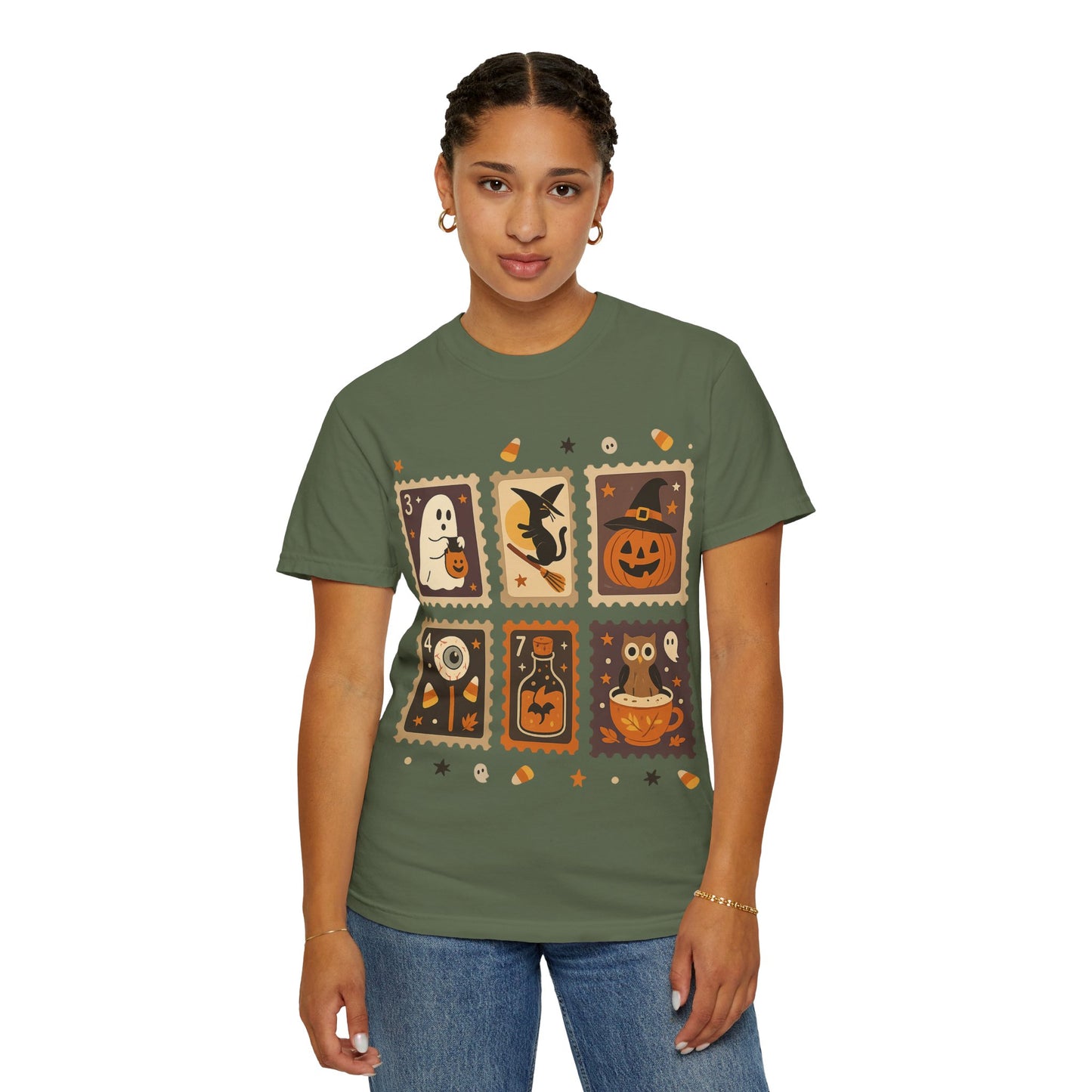 Spooky Ghost & Pumpkin Halloween T-Shirt, Comfort Colors Retro Tee, Fall Outfit Costume Gift, Women's Men's Kids, Pumpkin Season Shirt, Cute