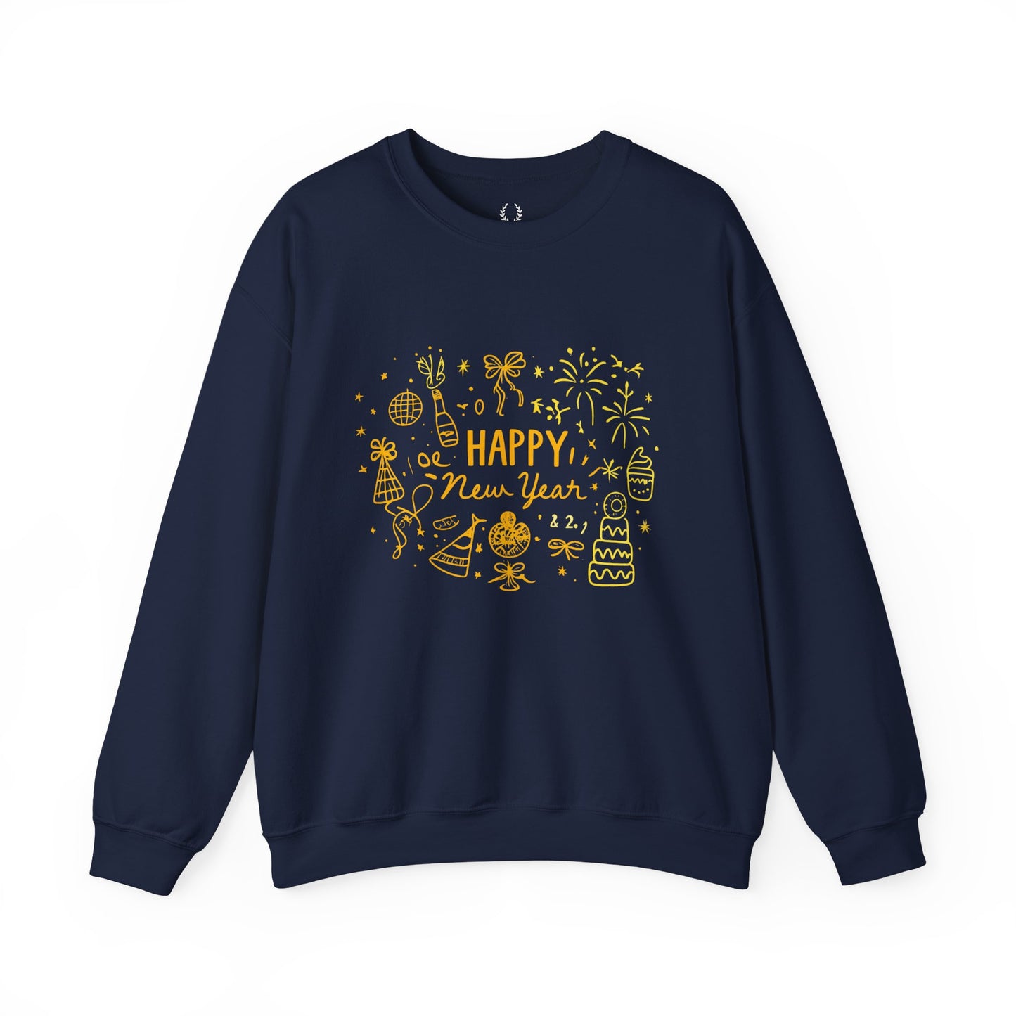 Happy New Year Sweatshirt | Minimal Doodle Celebration Design
