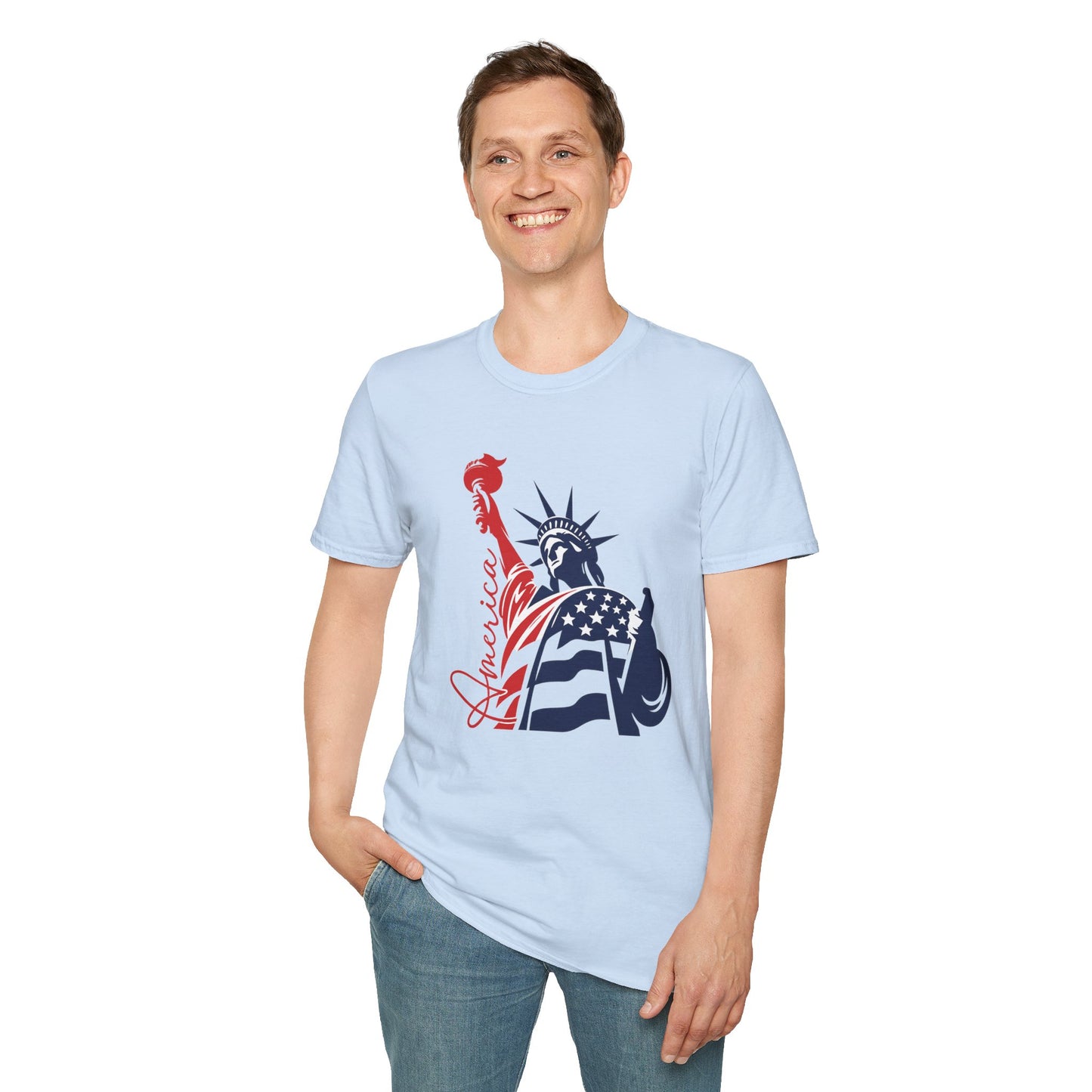 Liberty Statue Tee | Patriotic USA Flag Graphic T-Shirt