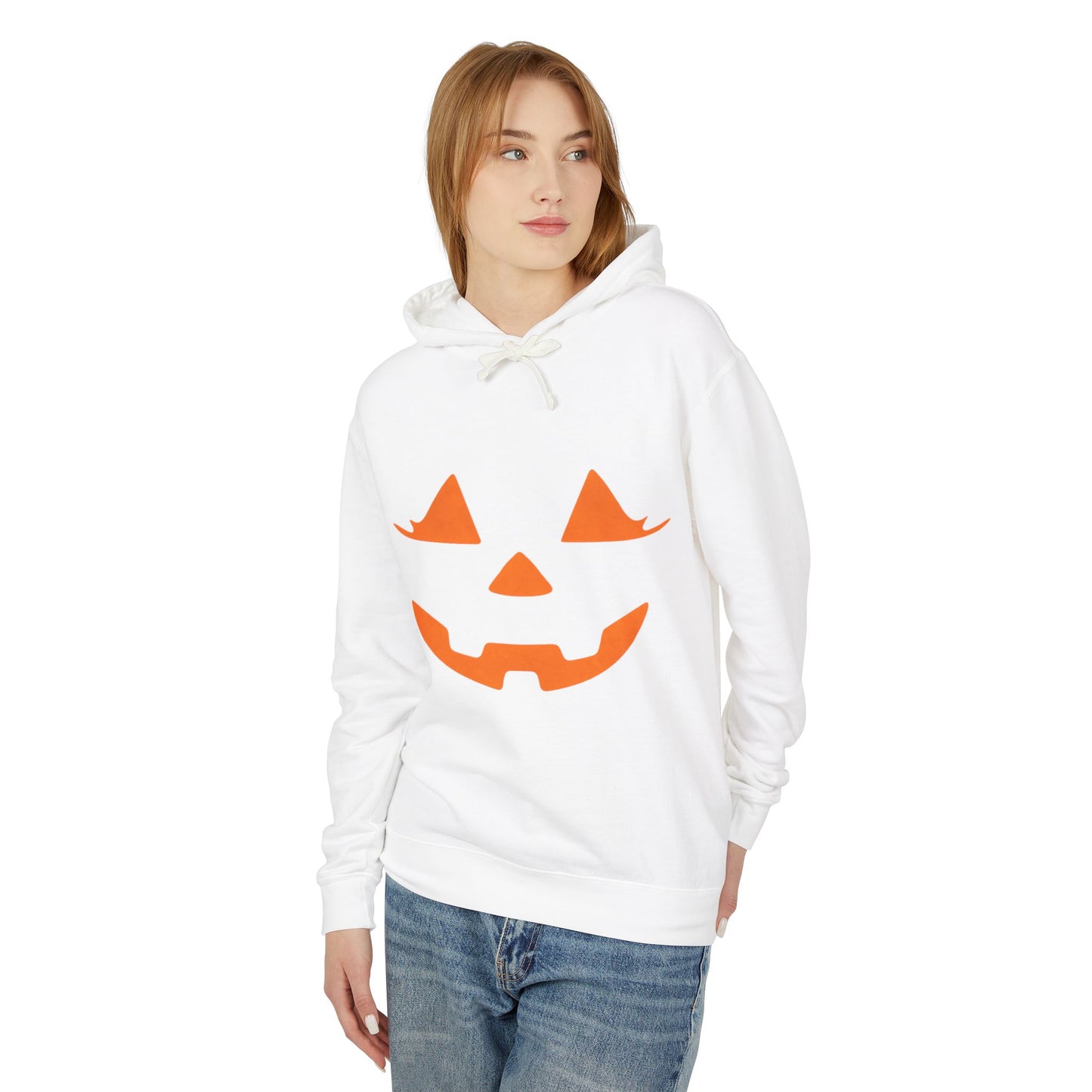 Halloween Pumpkin Hoodie | Lightweight Sweatshirt for Fall | Unisex Hooded Top | Perfect for Halloween Parties | Autumn Celebrations