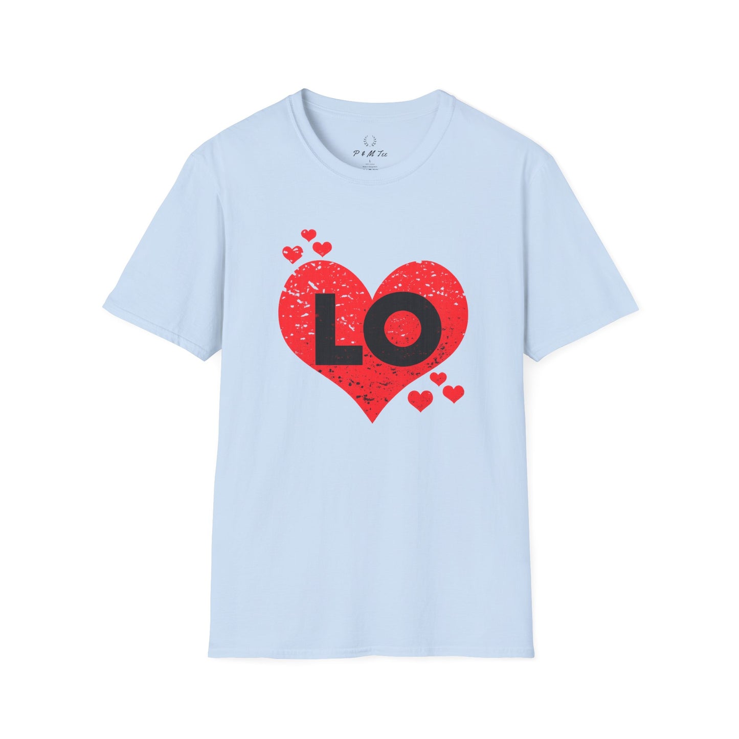 Love Heart T‑Shirt — Red Heart “LO” Graphic Tee for Valentine’s & Couples