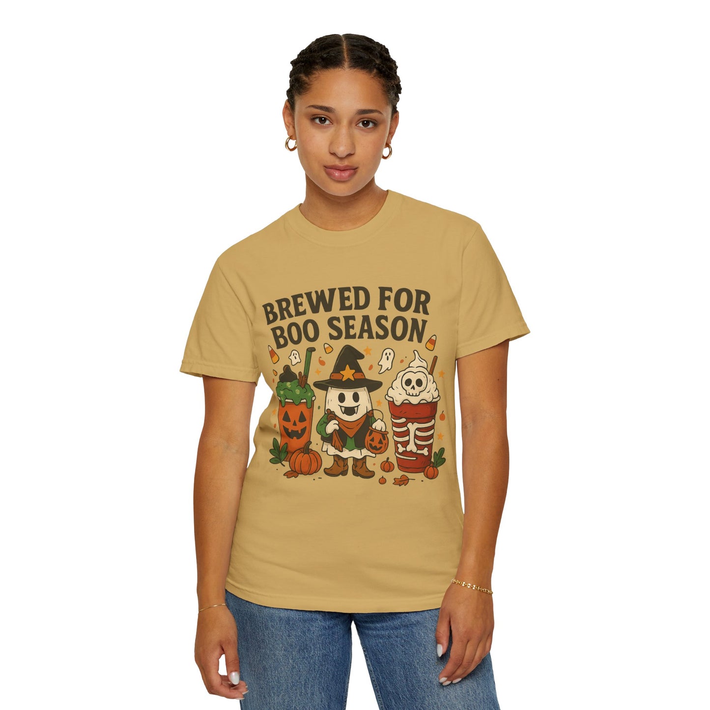 Boo Season Brewed Unisex T-Shirt, Halloween Tee, Fall Festivity Apparel, Spooky Gift, Fun Shirt