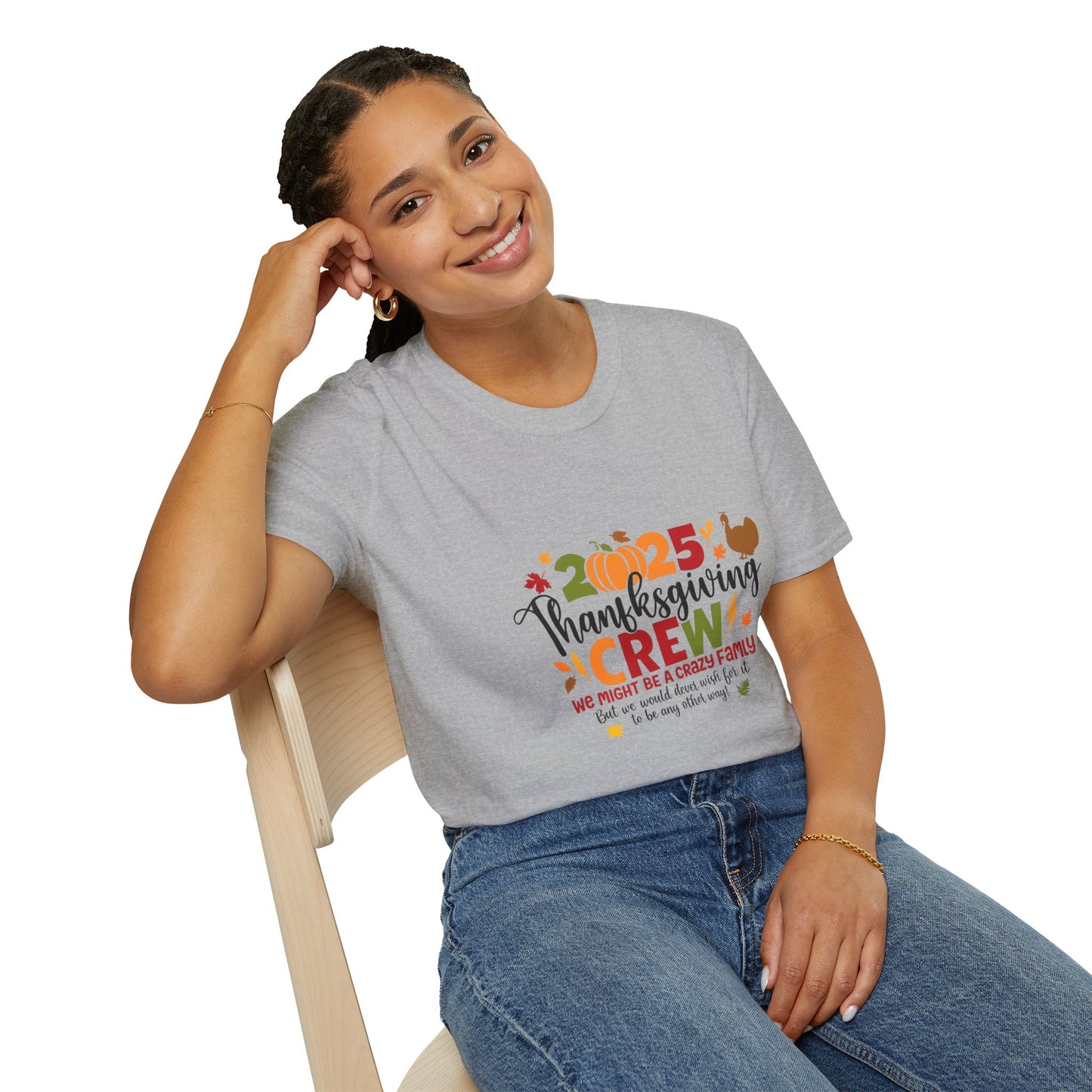 Family Thanksgiving Shirt 2025 | Thankful For My Tribe Tee | Matching Holiday Outfit | Fall Turkey Pumpkin T-Shirt