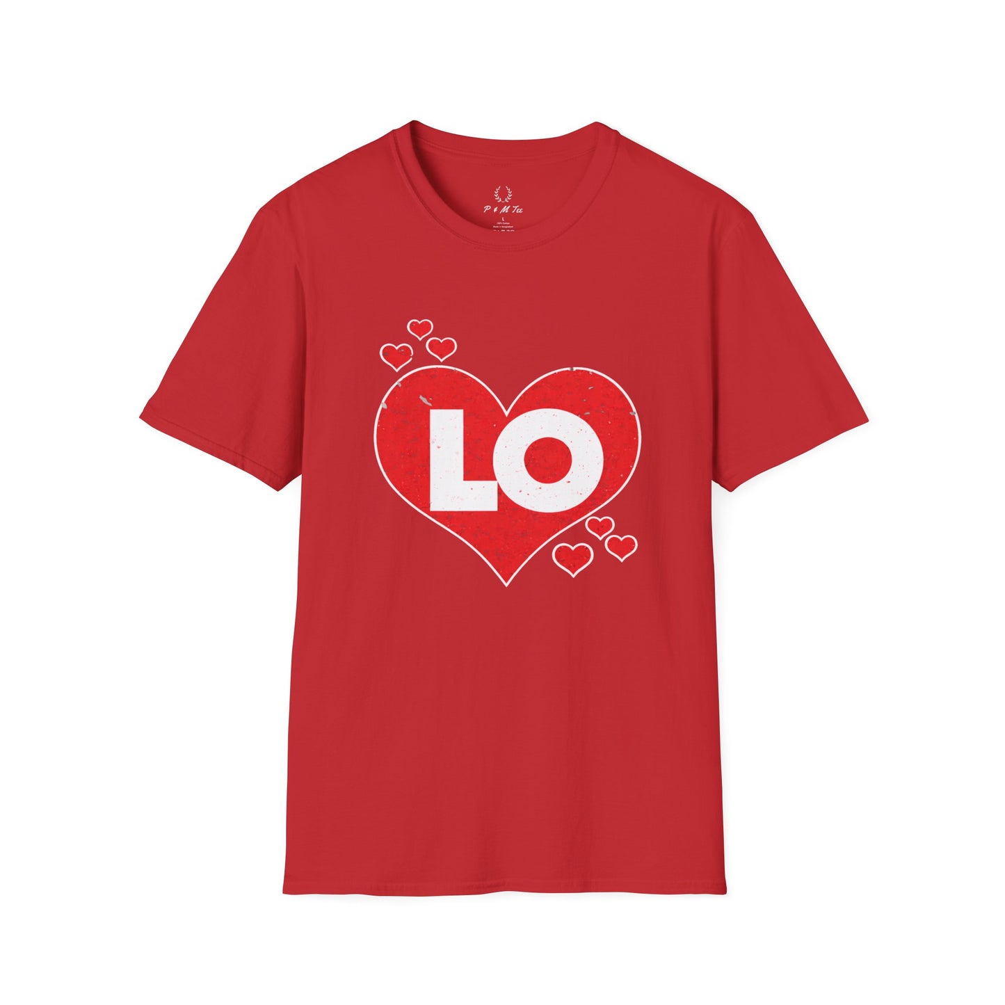 Love Heart T‑Shirt — Red Heart “LO” Graphic Tee for Valentine’s & Couples