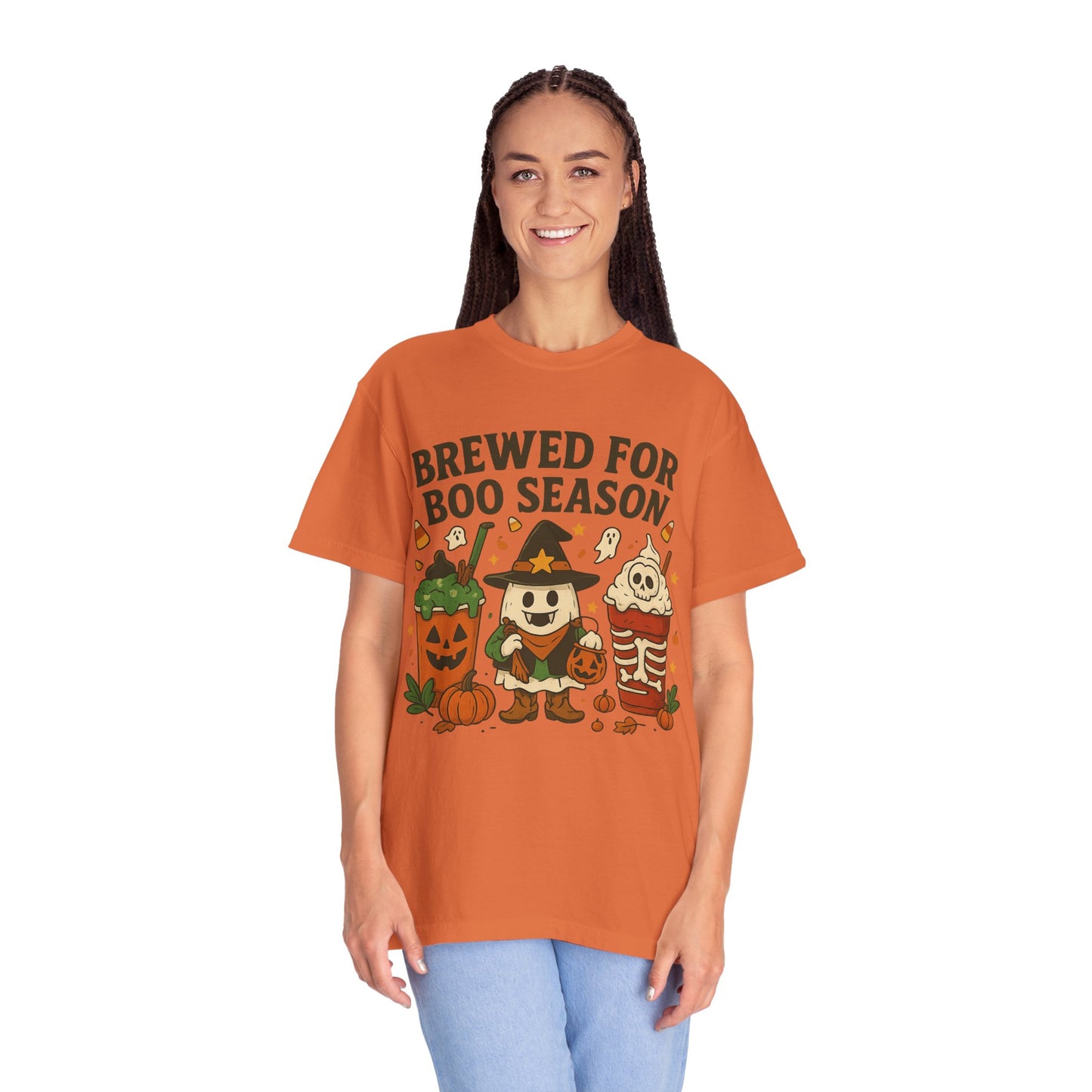 Boo Season Brewed Unisex T-Shirt, Halloween Tee, Fall Festivity Apparel, Spooky Gift, Fun Shirt