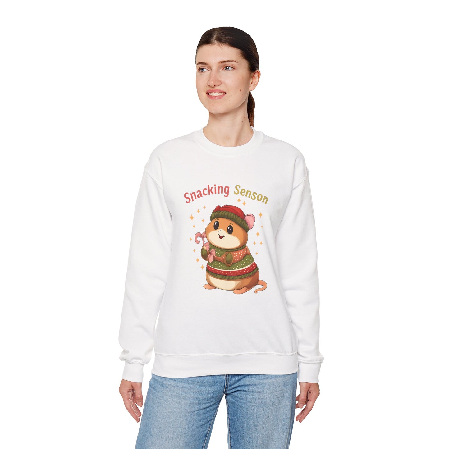 Snacking Season Hamster Christmas Sweatshirt Cute Holiday