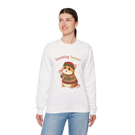 Snacking Season Hamster Christmas Sweatshirt Cute Holiday