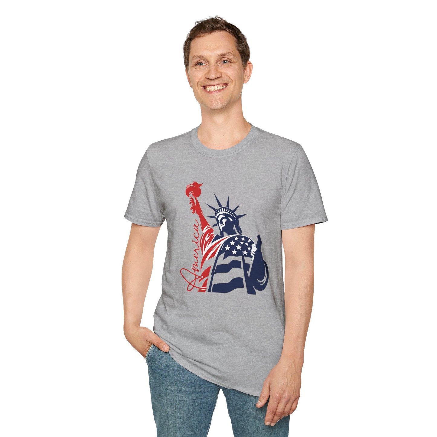 Liberty Statue Tee | Patriotic USA Flag Graphic T-Shirt