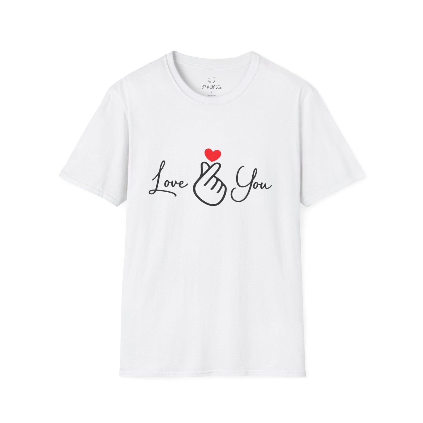 Love You Finger Heart T-Shirt | Cute Korean Heart Sign Couple & Valentine Tee
