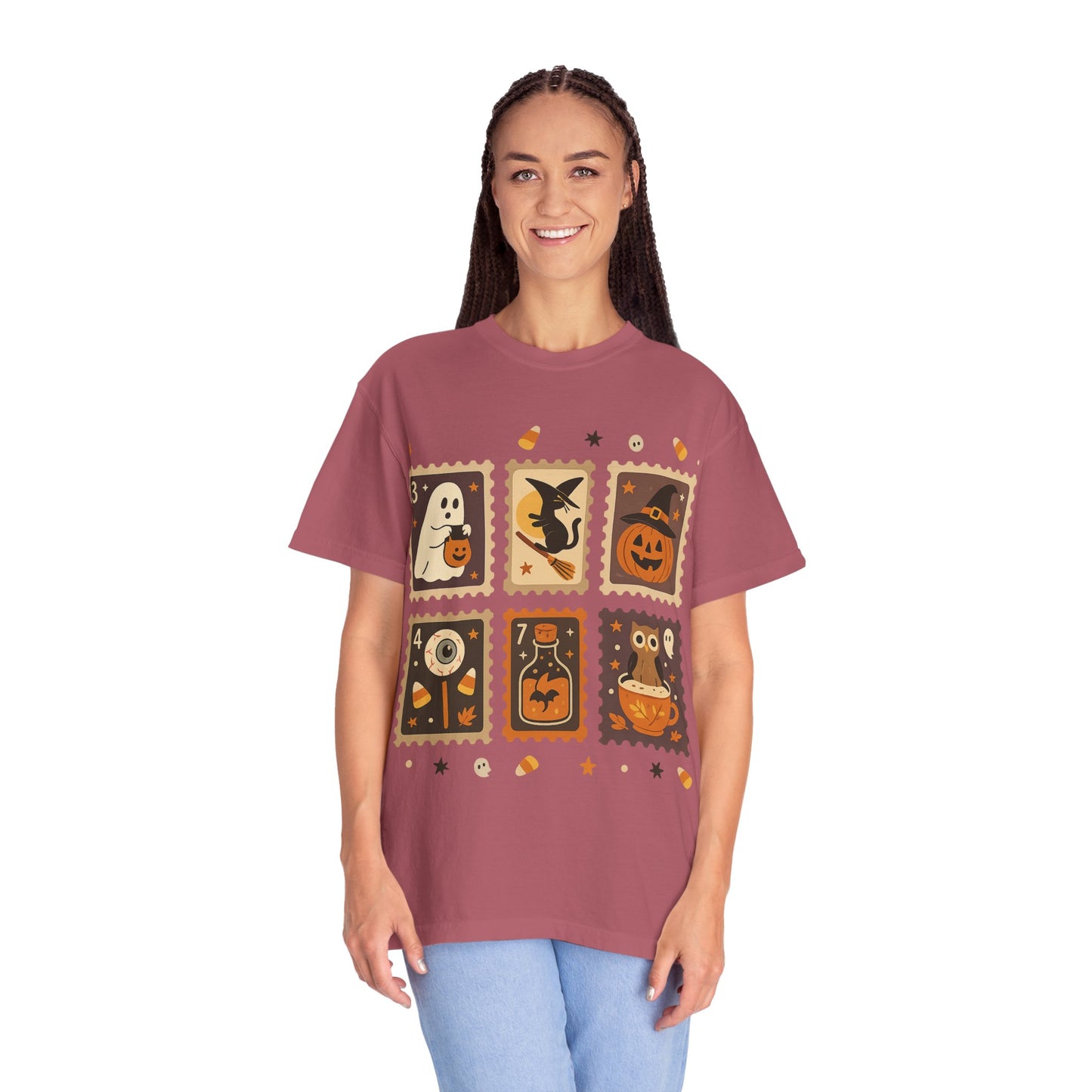 Spooky Ghost & Pumpkin Halloween T-Shirt, Comfort Colors Retro Tee, Fall Outfit Costume Gift, Women's Men's Kids, Pumpkin Season Shirt, Cute