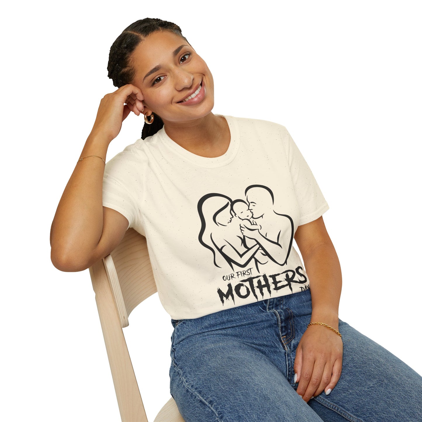Mother’s Day First Family T-Shirt — “Our First Mothers Day” Baby Celebration Tee