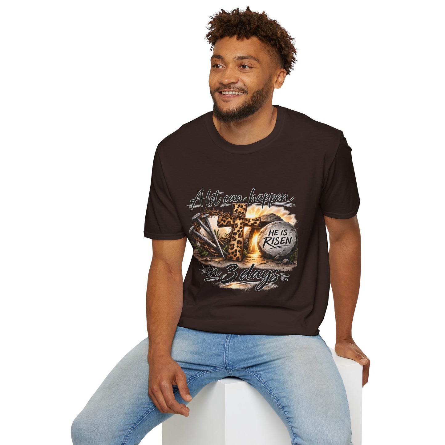 A Lot Can Happen in 3 Days Shirt | He Is Risen Easter Shirt | Christian Easter T-Shirt | Faith Cross Shirt | Religious Graphic Tee