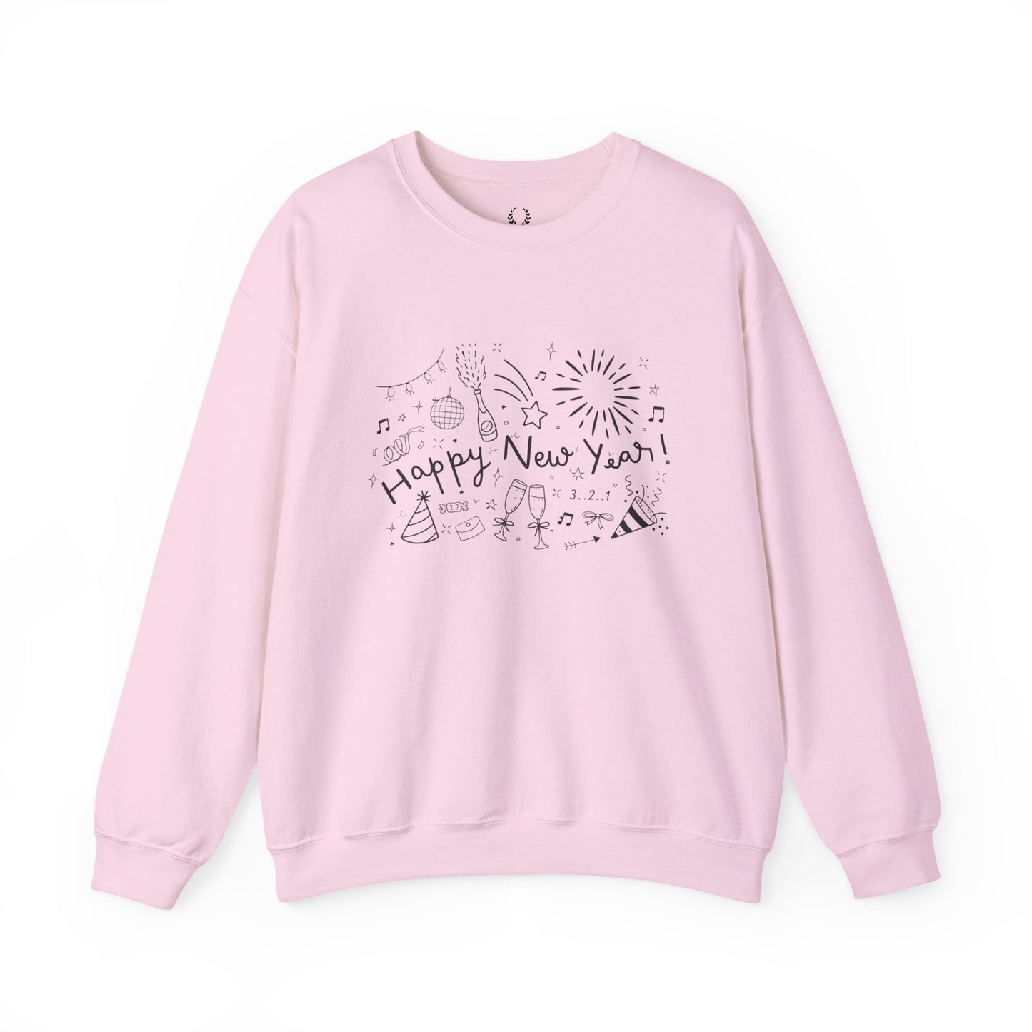 Happy New Year Sweatshirt | Festive Doodle Art | New Year Celebration Pullover