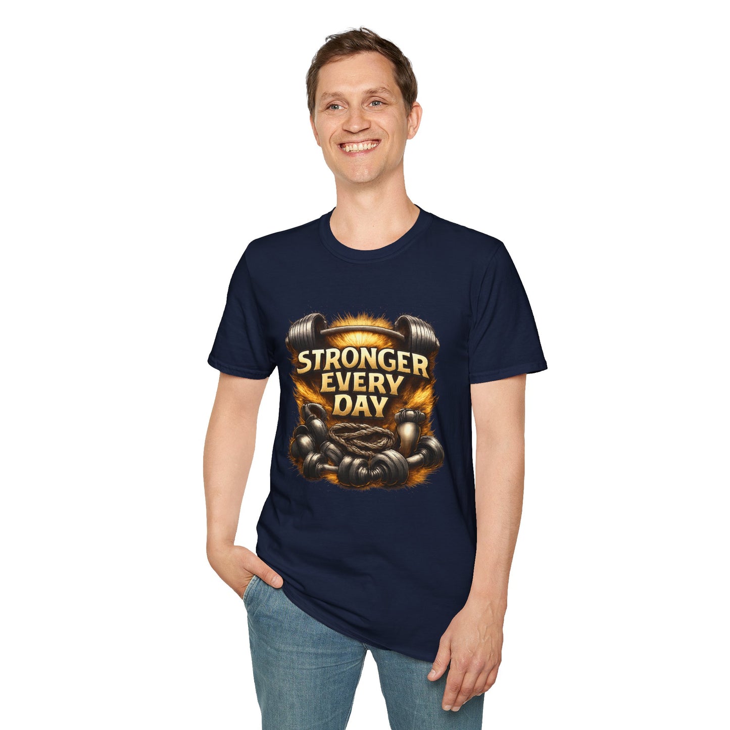 Stronger Every Day Fitness T-Shirt | Motivational Weightlifting Gym Tee