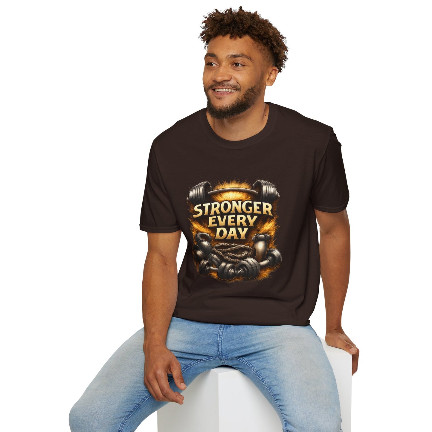 Stronger Every Day Fitness T-Shirt | Motivational Weightlifting Gym Tee