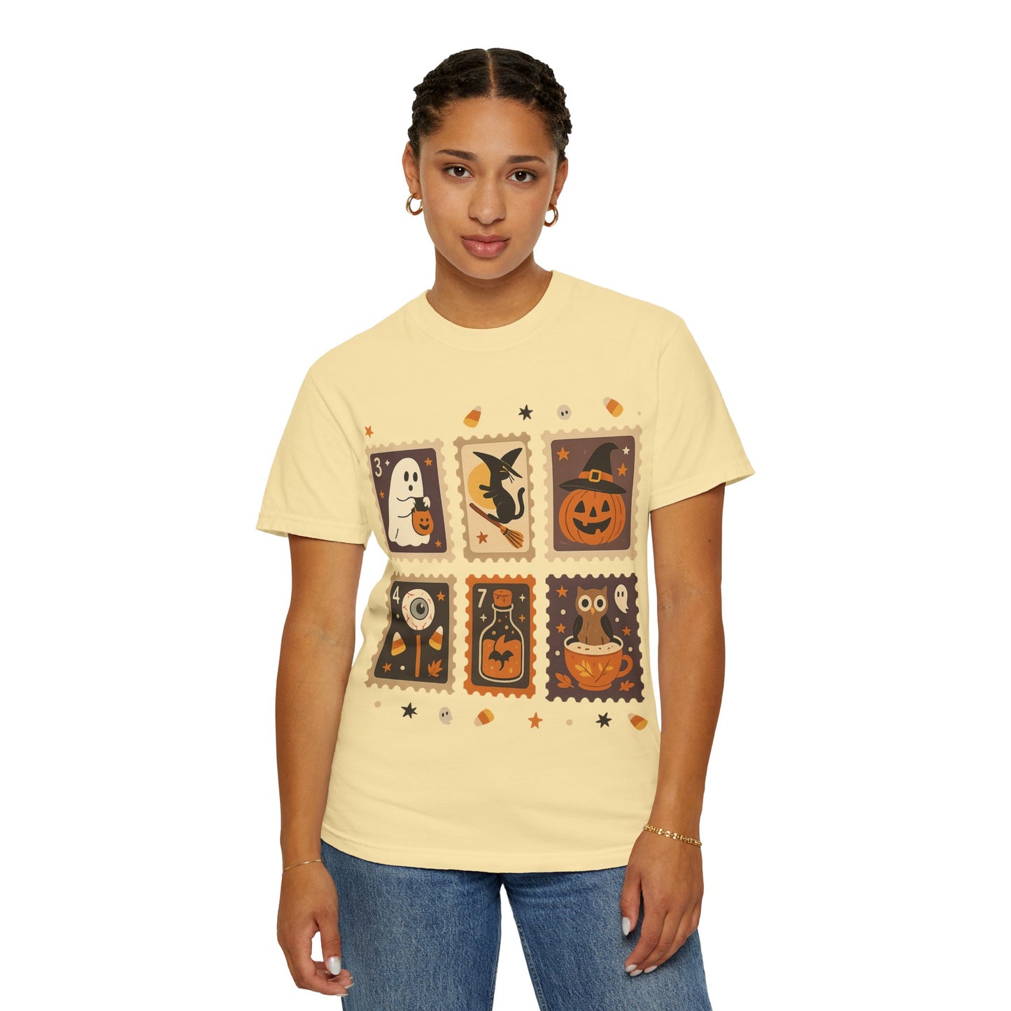 Spooky Ghost & Pumpkin Halloween T-Shirt, Comfort Colors Retro Tee, Fall Outfit Costume Gift, Women's Men's Kids, Pumpkin Season Shirt, Cute