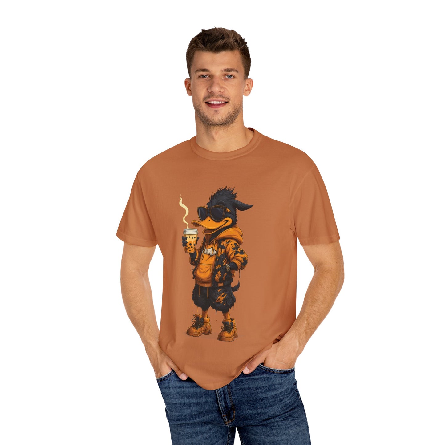 Hipster Duck T-Shirt - Coffee Lover Graphic Tee