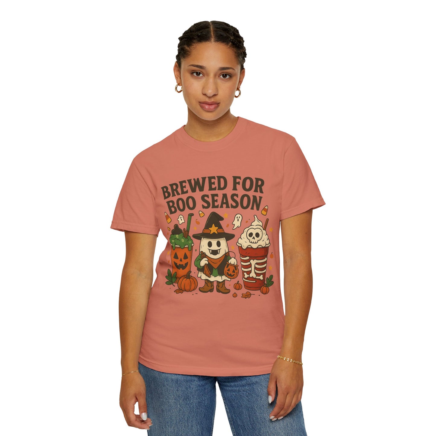 Boo Season Brewed Unisex T-Shirt, Halloween Tee, Fall Festivity Apparel, Spooky Gift, Fun Shirt