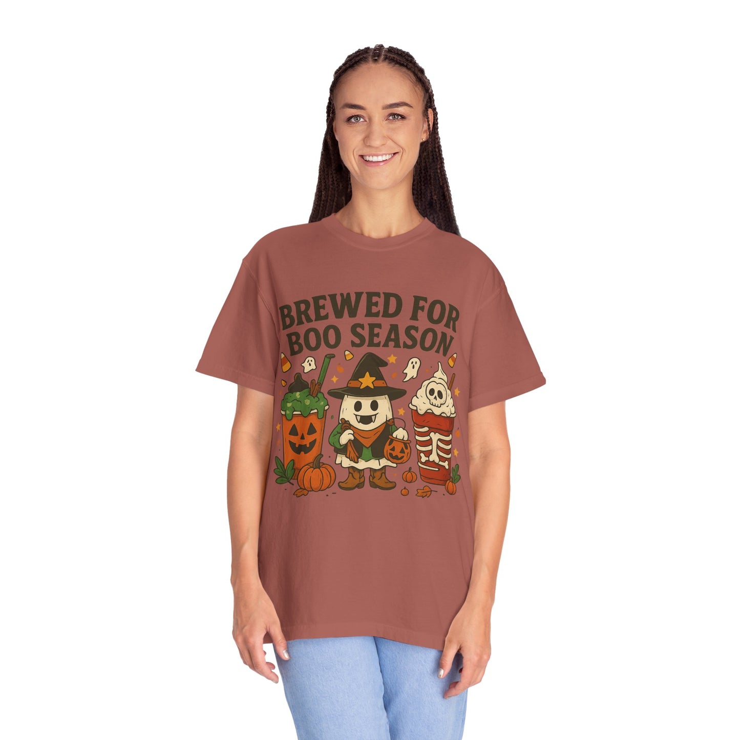 Boo Season Brewed Unisex T-Shirt, Halloween Tee, Fall Festivity Apparel, Spooky Gift, Fun Shirt