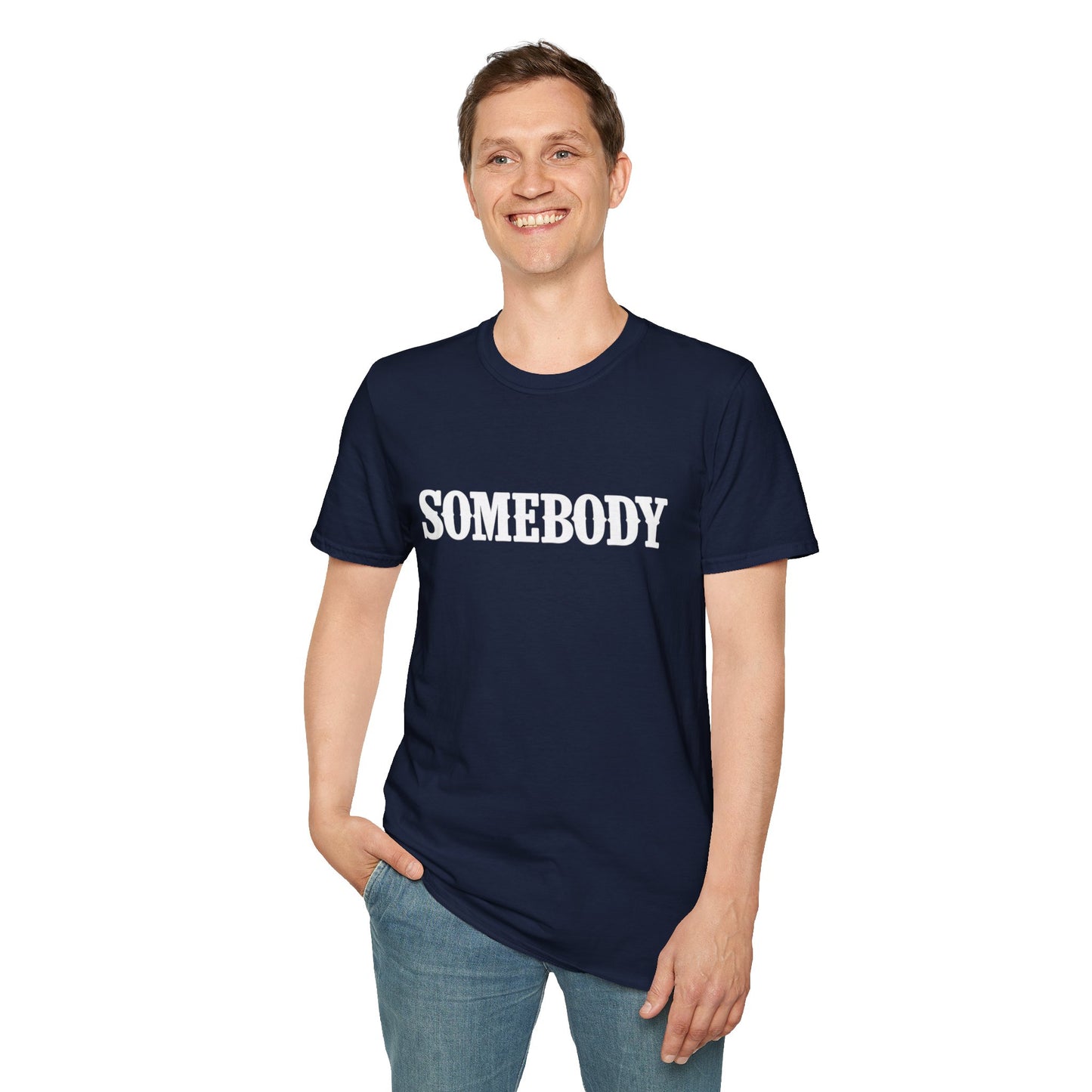 Somebody Graphic T-Shirt | Retro Serif Text Tee