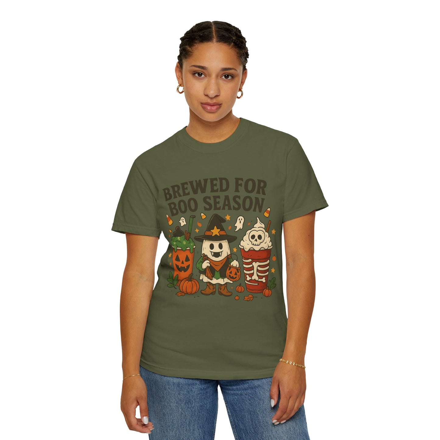 Boo Season Brewed Unisex T-Shirt, Halloween Tee, Fall Festivity Apparel, Spooky Gift, Fun Shirt
