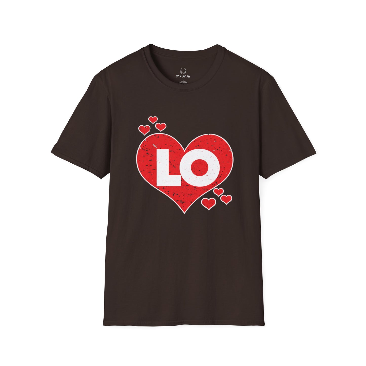 Love Heart T‑Shirt — Red Heart “LO” Graphic Tee for Valentine’s & Couples