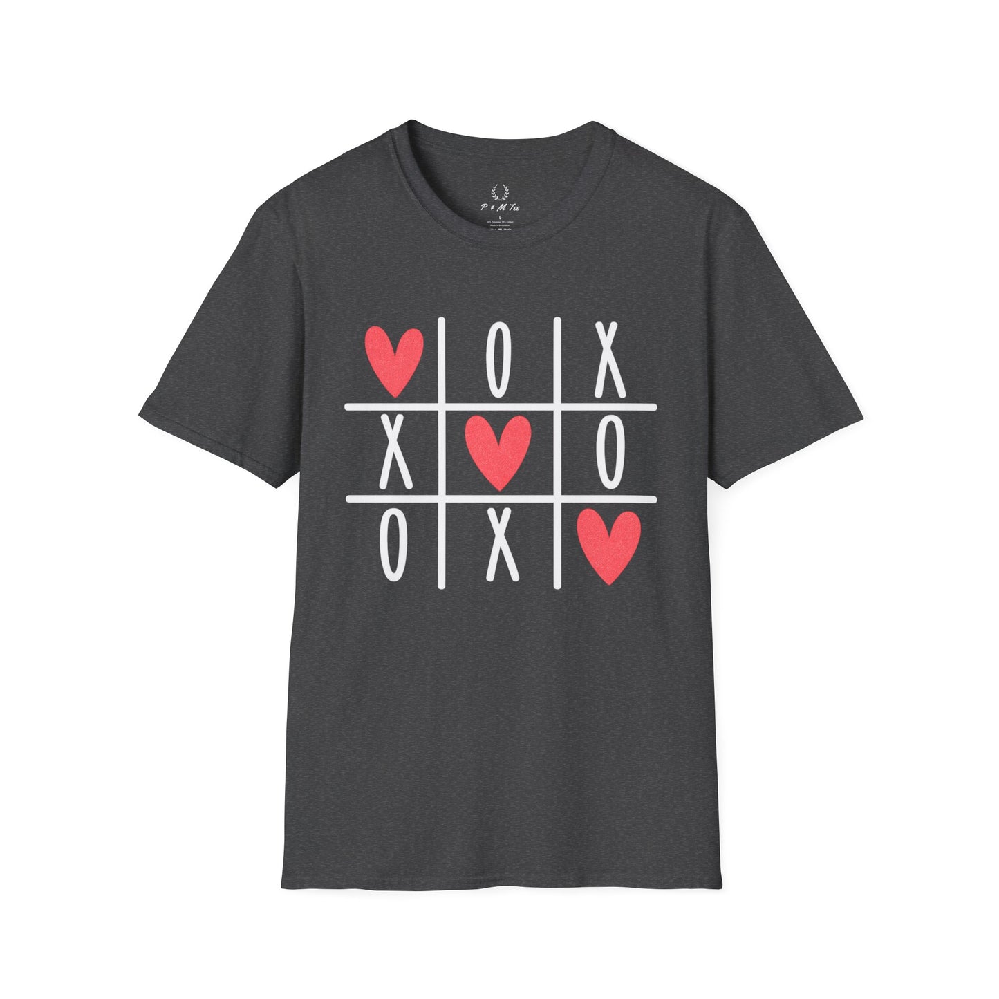 Tic Tac Toe Hearts T-Shirt — Cute Valentine XOXO Game Tee