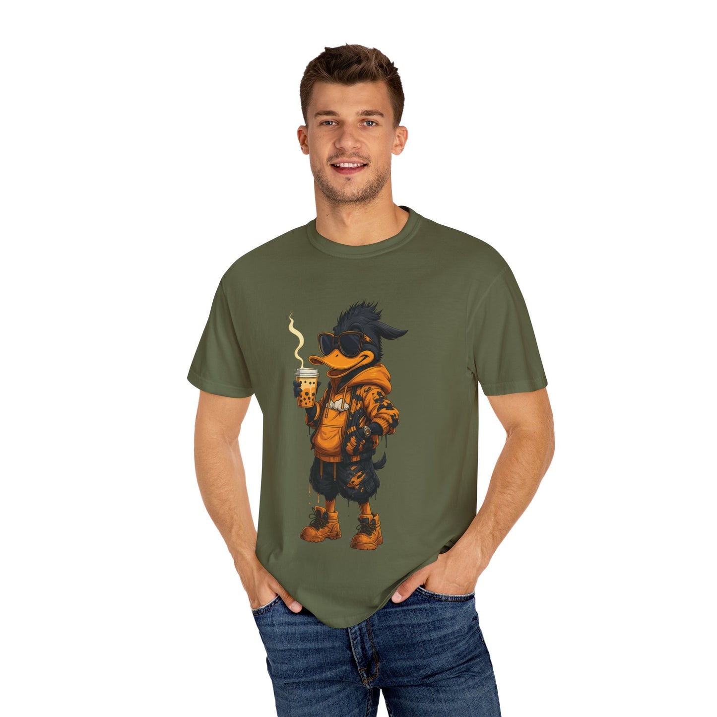 Hipster Duck T-Shirt - Coffee Lover Graphic Tee